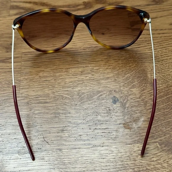Authentic NWT Gucci Cat Eye Sunglasses in Havana/Red Shade - Picture 8 of 16